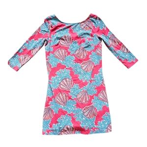 Lilly Pulitzer Coralina Topanga Seashell Pink and Blue Tunic Dress Women's Small